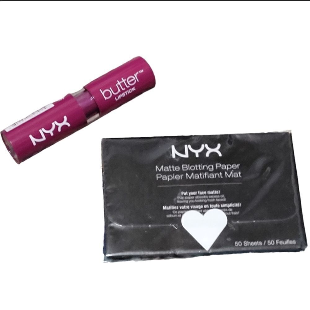NYX Thunderstorm butter lipstick and blotting paper